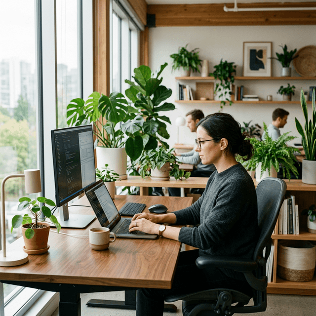 Productive professional in a modern office